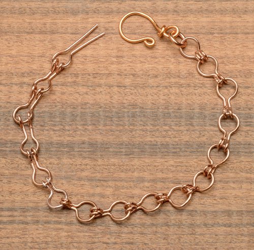 Nancy Chase's Handmade Chain Cotter Pin Bracelet - , Contemporary Wire Jewelry, Making Chain, Chain Making , add links one at a time